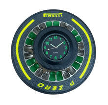 Load image into Gallery viewer, Formula One Wheel Nut Red Bull Racing - Max Verstappen - FIA Formula One Drivers' World Champion F1-247 Green Pirelli Clock