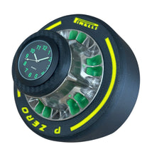 Load image into Gallery viewer, Formula One Wheel Nut Red Bull Racing - Max Verstappen - FIA Formula One Drivers' World Champion F1-247 Green Pirelli Clock